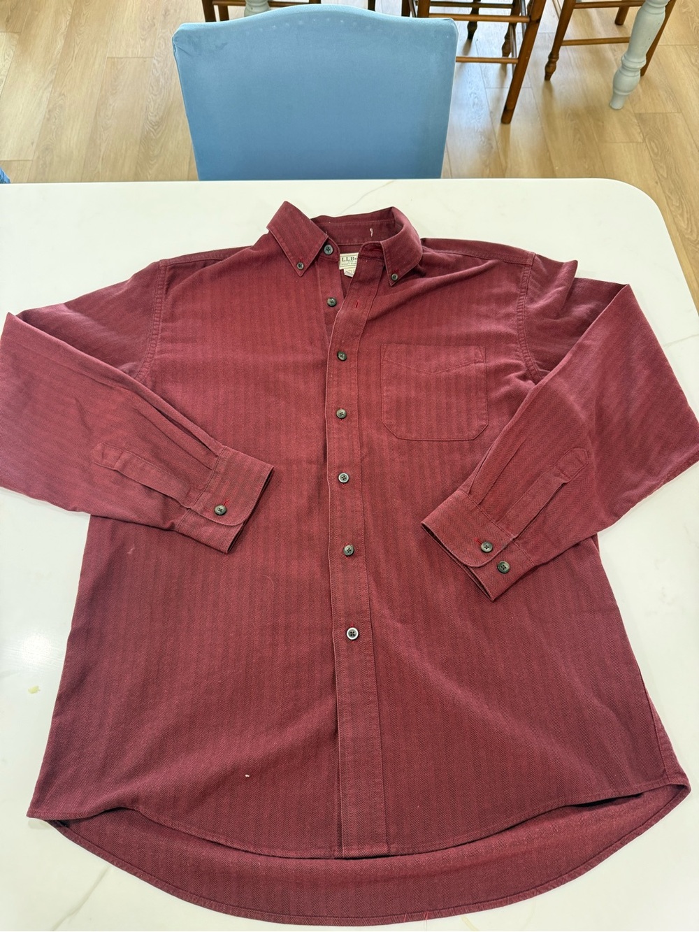 L.L. Bean Men's Button-Down Shirt in Deep Wine